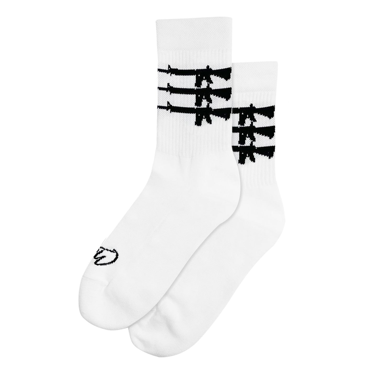 "Triplegun" Socks - White