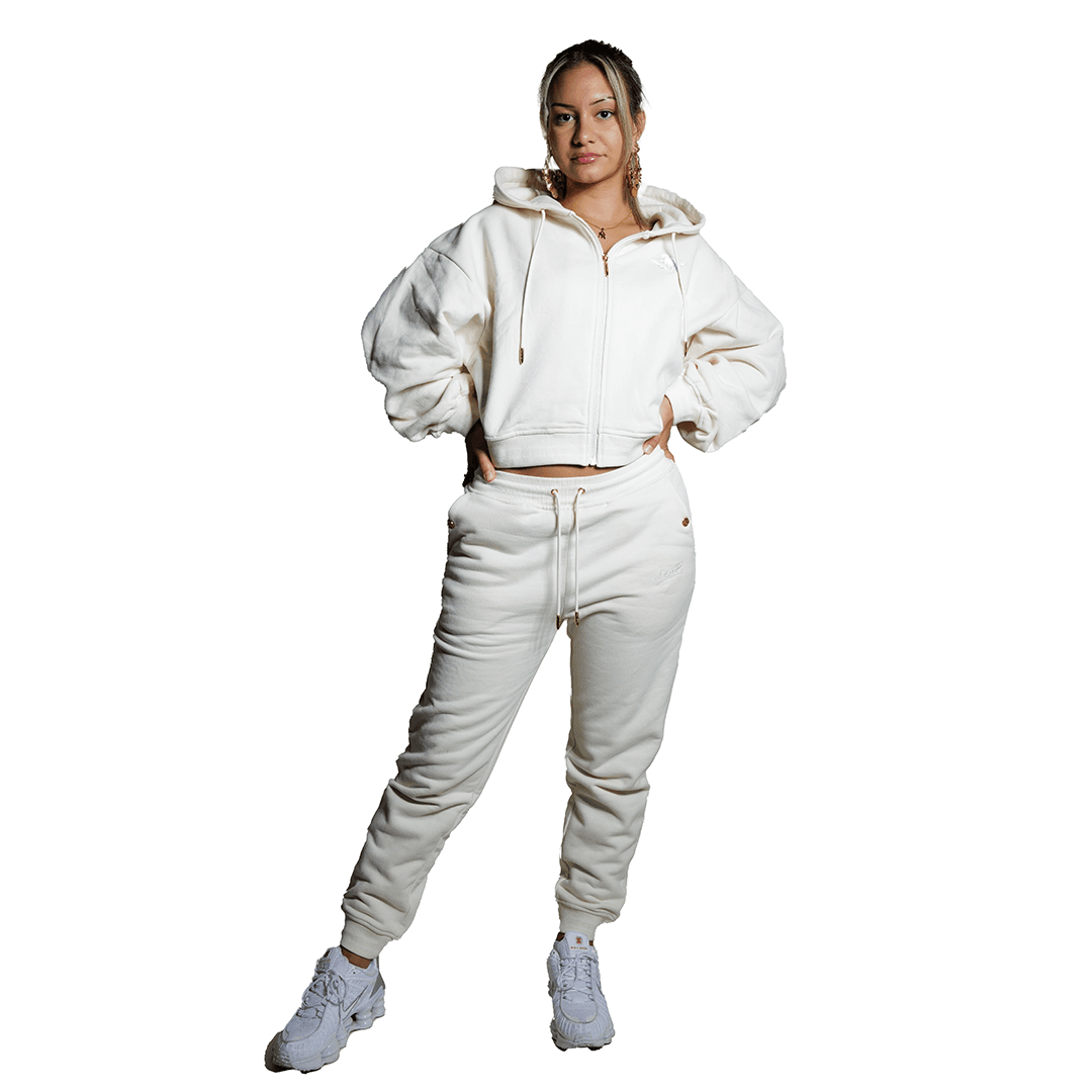 "Pearl" Ladies Zip Hoodie (Cream)
