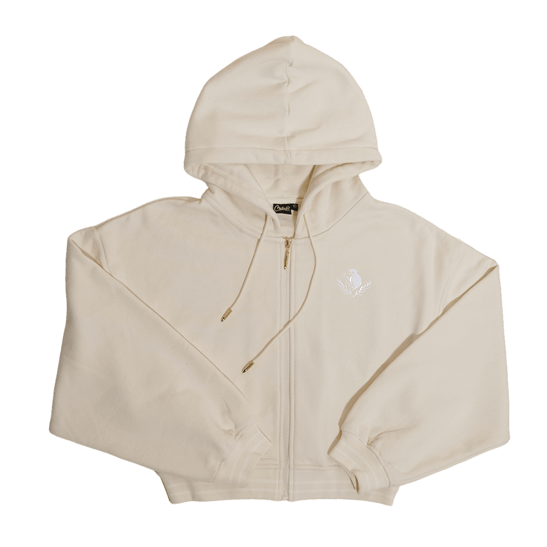 "Pearl" Ladies Zip Hoodie (Cream)