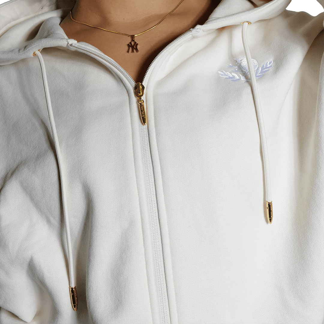 "Pearl" Ladies Zip Hoodie (Cream)